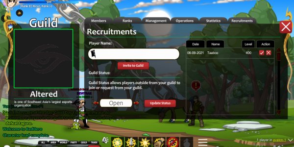Guild Recruitment section coming up!