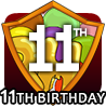 badge 11th Birthday RedHero