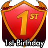 badge 1st Birthday RedHero