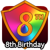badge 8th Birthday RedHero