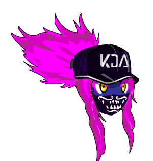 Akali Neon Ponytail Hat Masked