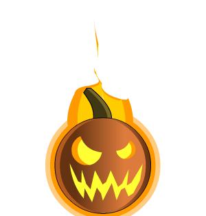 Halloween Pumpkin on Fire Helm