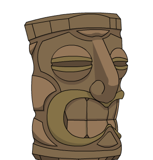 Sleeping Tiki Head