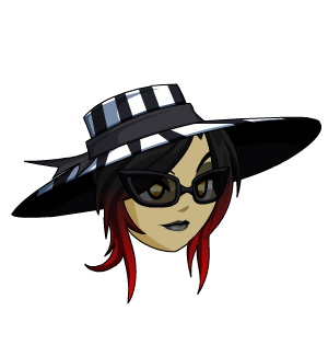 Dyed Gothic Locks + Striped Hat